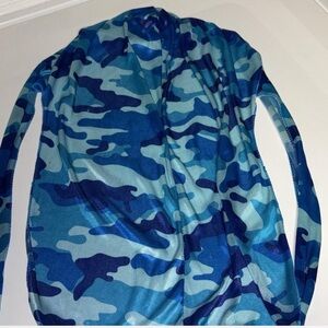 Blue camouflage silk durag